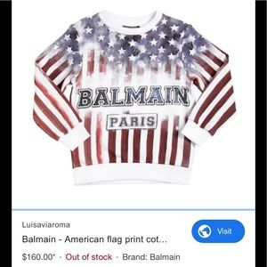 Balmain American Flag Sweatshirt